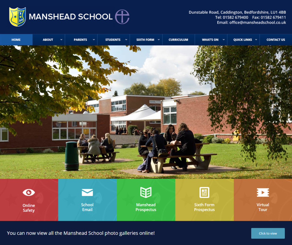 manshead frontpage website design