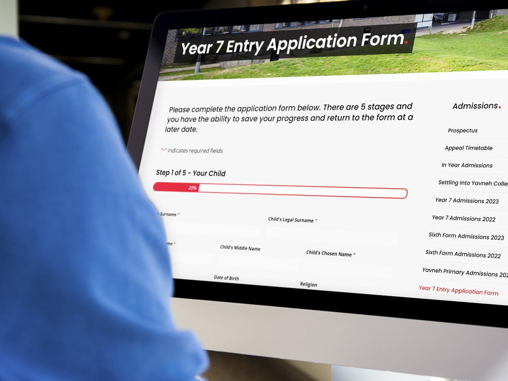 example of an Gravity Forms form being used as an online School admissions form